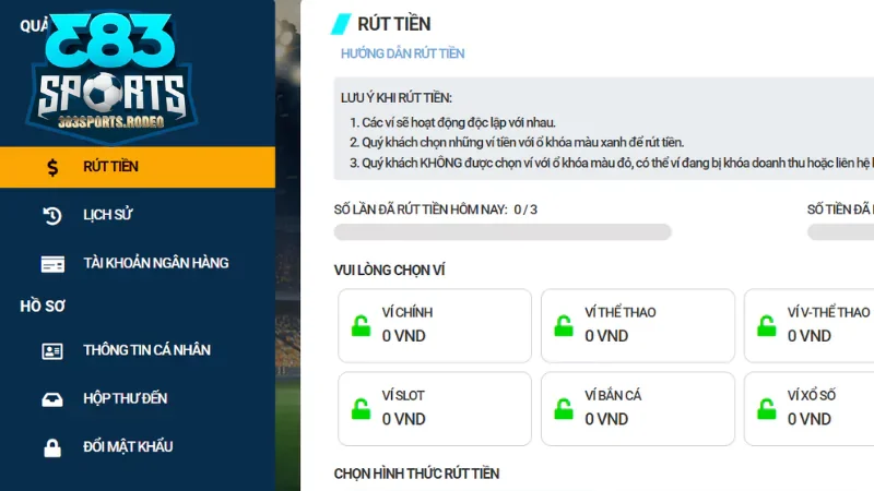Rút Tiền 383sports: Hướng Dẫn Thực Hiện Trong 3 Phút Quy trình rút tiền 383sports đơn giản không ngờ